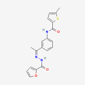 N-[3-(N-2-furoylethanehydrazonoyl)phenyl]-5-methyl-2-thiophenecarboxamide