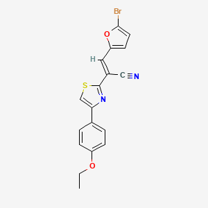 molecular formula C18H13BrN2O2S B5291346 3-(5-bromo-2-furyl)-2-[4-(4-ethoxyphenyl)-1,3-thiazol-2-yl]acrylonitrile 