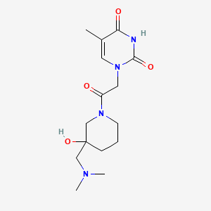 molecular formula C15H24N4O4 B5291356 1-(2-{3-[(dimethylamino)methyl]-3-hydroxy-1-piperidinyl}-2-oxoethyl)-5-methyl-2,4(1H,3H)-pyrimidinedione 
