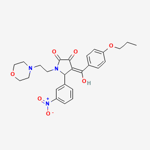 molecular formula C26H29N3O7 B5291368 3-hydroxy-1-[2-(4-morpholinyl)ethyl]-5-(3-nitrophenyl)-4-(4-propoxybenzoyl)-1,5-dihydro-2H-pyrrol-2-one 