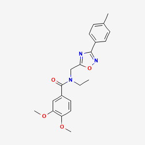 molecular formula C21H23N3O4 B5291377 N-ethyl-3,4-dimethoxy-N-{[3-(4-methylphenyl)-1,2,4-oxadiazol-5-yl]methyl}benzamide 