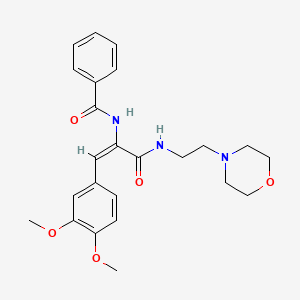 molecular formula C24H29N3O5 B5291404 N-[2-(3,4-dimethoxyphenyl)-1-({[2-(4-morpholinyl)ethyl]amino}carbonyl)vinyl]benzamide 