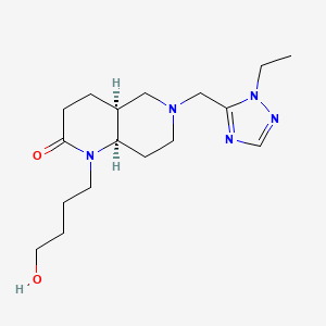 molecular formula C17H29N5O2 B5291417 (4aS*,8aR*)-6-[(1-ethyl-1H-1,2,4-triazol-5-yl)methyl]-1-(4-hydroxybutyl)octahydro-1,6-naphthyridin-2(1H)-one 
