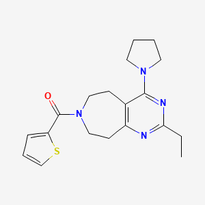 molecular formula C19H24N4OS B5291429 2-ethyl-4-pyrrolidin-1-yl-7-(2-thienylcarbonyl)-6,7,8,9-tetrahydro-5H-pyrimido[4,5-d]azepine 