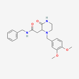 molecular formula C22H27N3O4 B5291432 N-benzyl-2-[1-(3,4-dimethoxybenzyl)-3-oxo-2-piperazinyl]acetamide 