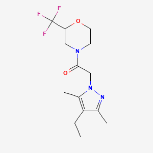molecular formula C14H20F3N3O2 B5291451 4-[(4-ethyl-3,5-dimethyl-1H-pyrazol-1-yl)acetyl]-2-(trifluoromethyl)morpholine 