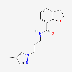 molecular formula C16H19N3O2 B5291454 N-[3-(4-methyl-1H-pyrazol-1-yl)propyl]-2,3-dihydro-1-benzofuran-7-carboxamide 