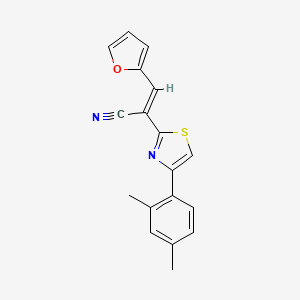 molecular formula C18H14N2OS B5291474 2-[4-(2,4-dimethylphenyl)-1,3-thiazol-2-yl]-3-(2-furyl)acrylonitrile 