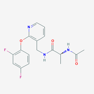 molecular formula C17H17F2N3O3 B5291480 N~2~-acetyl-N~1~-{[2-(2,4-difluorophenoxy)pyridin-3-yl]methyl}-D-alaninamide 