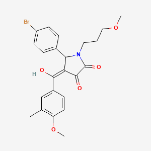 molecular formula C23H24BrNO5 B5291483 5-(4-bromophenyl)-3-hydroxy-4-(4-methoxy-3-methylbenzoyl)-1-(3-methoxypropyl)-1,5-dihydro-2H-pyrrol-2-one 