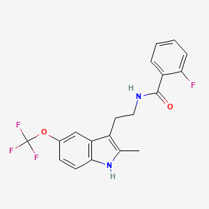 molecular formula C19H16F4N2O2 B5291489 2-fluoro-N-{2-[2-methyl-5-(trifluoromethoxy)-1H-indol-3-yl]ethyl}benzamide 