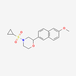 molecular formula C18H21NO4S B5291491 4-(cyclopropylsulfonyl)-2-(6-methoxy-2-naphthyl)morpholine 