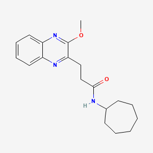 molecular formula C19H25N3O2 B5291498 N-cycloheptyl-3-(3-methoxy-2-quinoxalinyl)propanamide 