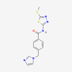 molecular formula C14H13N5OS2 B5291504 4-(1H-imidazol-1-ylmethyl)-N-[5-(methylthio)-1,3,4-thiadiazol-2-yl]benzamide 