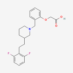 molecular formula C22H25F2NO3 B5291506 [2-({3-[2-(2,6-difluorophenyl)ethyl]-1-piperidinyl}methyl)phenoxy]acetic acid 