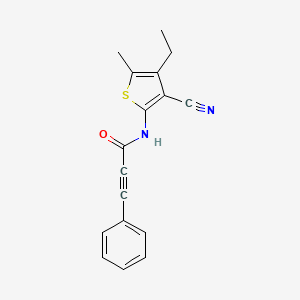 molecular formula C17H14N2OS B5291512 N-(3-cyano-4-ethyl-5-methyl-2-thienyl)-3-phenyl-2-propynamide 