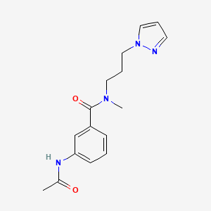 molecular formula C16H20N4O2 B5291524 3-(acetylamino)-N-methyl-N-[3-(1H-pyrazol-1-yl)propyl]benzamide 