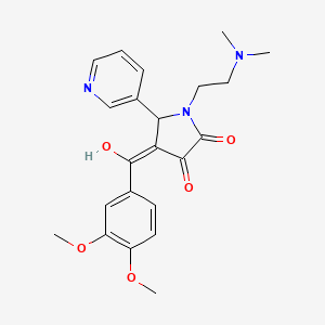 molecular formula C22H25N3O5 B5291535 4-(3,4-dimethoxybenzoyl)-1-[2-(dimethylamino)ethyl]-3-hydroxy-5-(3-pyridinyl)-1,5-dihydro-2H-pyrrol-2-one 