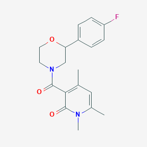 molecular formula C19H21FN2O3 B5291541 3-{[2-(4-fluorophenyl)morpholin-4-yl]carbonyl}-1,4,6-trimethylpyridin-2(1H)-one 