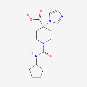 molecular formula C15H22N4O3 B5291546 1-[(cyclopentylamino)carbonyl]-4-(1H-imidazol-1-yl)piperidine-4-carboxylic acid 