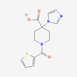molecular formula C14H15N3O3S B5291548 4-(1H-imidazol-1-yl)-1-(2-thienylcarbonyl)piperidine-4-carboxylic acid 