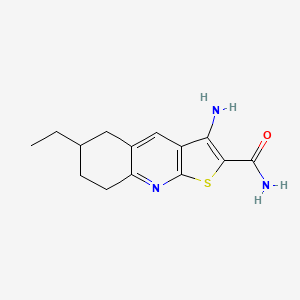 molecular formula C14H17N3OS B5291556 3-amino-6-ethyl-5,6,7,8-tetrahydrothieno[2,3-b]quinoline-2-carboxamide 