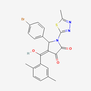 molecular formula C22H18BrN3O3S B5291561 5-(4-bromophenyl)-4-(2,5-dimethylbenzoyl)-3-hydroxy-1-(5-methyl-1,3,4-thiadiazol-2-yl)-1,5-dihydro-2H-pyrrol-2-one 