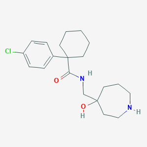 molecular formula C20H29ClN2O2 B5291568 1-(4-chlorophenyl)-N-[(4-hydroxy-4-azepanyl)methyl]cyclohexanecarboxamide 