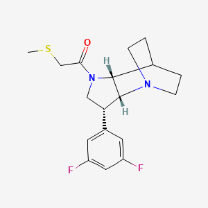 molecular formula C18H22F2N2OS B5291569 (3R*,3aR*,7aR*)-3-(3,5-difluorophenyl)-1-[(methylthio)acetyl]octahydro-4,7-ethanopyrrolo[3,2-b]pyridine 