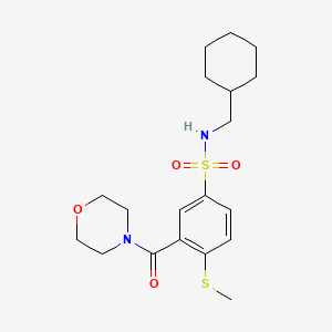 molecular formula C19H28N2O4S2 B5291596 N-(cyclohexylmethyl)-4-(methylthio)-3-(4-morpholinylcarbonyl)benzenesulfonamide 