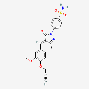 molecular formula C21H19N3O5S B5291609 4-{4-[3-methoxy-4-(2-propyn-1-yloxy)benzylidene]-3-methyl-5-oxo-4,5-dihydro-1H-pyrazol-1-yl}benzenesulfonamide 