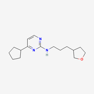 molecular formula C16H25N3O B5291625 4-cyclopentyl-N-[3-(tetrahydrofuran-3-yl)propyl]pyrimidin-2-amine 