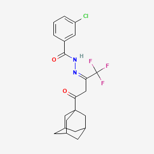 molecular formula C21H22ClF3N2O2 B5291634 N'-[3-(1-adamantyl)-3-oxo-1-(trifluoromethyl)propylidene]-3-chlorobenzohydrazide 