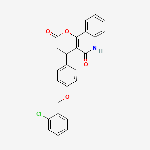 molecular formula C25H18ClNO4 B5291644 4-{4-[(2-chlorobenzyl)oxy]phenyl}-4,6-dihydro-2H-pyrano[3,2-c]quinoline-2,5(3H)-dione 