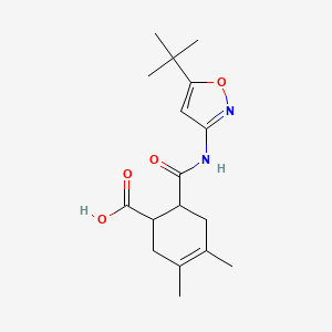 molecular formula C17H24N2O4 B5291654 6-{[(5-tert-butyl-3-isoxazolyl)amino]carbonyl}-3,4-dimethyl-3-cyclohexene-1-carboxylic acid 
