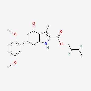 molecular formula C22H25NO5 B5291655 2-buten-1-yl 6-(2,5-dimethoxyphenyl)-3-methyl-4-oxo-4,5,6,7-tetrahydro-1H-indole-2-carboxylate 