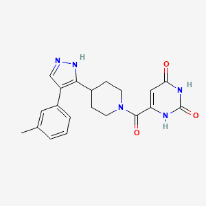 molecular formula C20H21N5O3 B5291667 6-({4-[4-(3-methylphenyl)-1H-pyrazol-5-yl]piperidin-1-yl}carbonyl)pyrimidine-2,4(1H,3H)-dione 