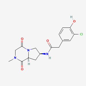 molecular formula C16H18ClN3O4 B5291675 2-(3-chloro-4-hydroxyphenyl)-N-[(7S,8aS)-2-methyl-1,4-dioxooctahydropyrrolo[1,2-a]pyrazin-7-yl]acetamide 