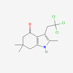 molecular formula C13H16Cl3NO B5291690 2,6,6-trimethyl-3-(2,2,2-trichloroethyl)-1,5,6,7-tetrahydro-4H-indol-4-one 