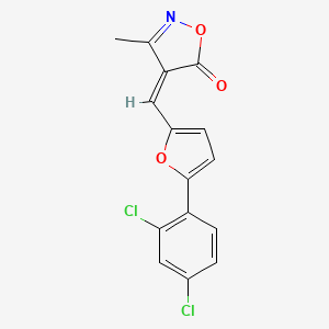 molecular formula C15H9Cl2NO3 B5291701 4-{[5-(2,4-dichlorophenyl)-2-furyl]methylene}-3-methyl-5(4H)-isoxazolone 