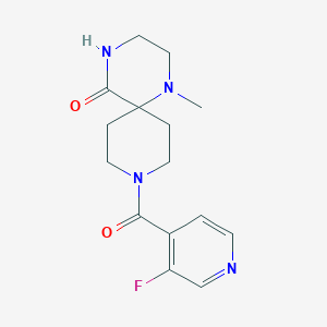 molecular formula C15H19FN4O2 B5291705 9-(3-fluoroisonicotinoyl)-1-methyl-1,4,9-triazaspiro[5.5]undecan-5-one 