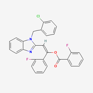 molecular formula C29H19ClF2N2O2 B5291711 2-[1-(2-chlorobenzyl)-1H-benzimidazol-2-yl]-1-(2-fluorophenyl)vinyl 2-fluorobenzoate 