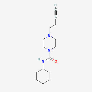 molecular formula C15H25N3O B5291730 4-but-3-yn-1-yl-N-cyclohexylpiperazine-1-carboxamide 