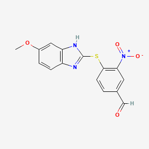 4-[(6-methoxy-1H-benzimidazol-2-yl)thio]-3-nitrobenzaldehyde