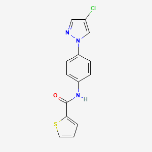 molecular formula C14H10ClN3OS B5291777 N-[4-(4-chloro-1H-pyrazol-1-yl)phenyl]thiophene-2-carboxamide 