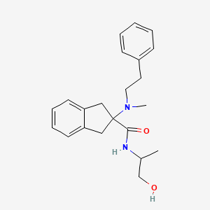 molecular formula C22H28N2O2 B5291788 N-(2-hydroxy-1-methylethyl)-2-[methyl(2-phenylethyl)amino]-2-indanecarboxamide 