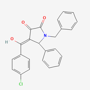 molecular formula C24H18ClNO3 B5291799 1-benzyl-4-(4-chlorobenzoyl)-3-hydroxy-5-phenyl-1,5-dihydro-2H-pyrrol-2-one 