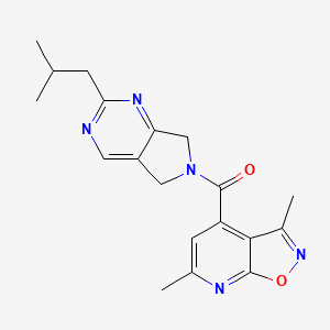 molecular formula C19H21N5O2 B5291807 4-[(2-isobutyl-5,7-dihydro-6H-pyrrolo[3,4-d]pyrimidin-6-yl)carbonyl]-3,6-dimethylisoxazolo[5,4-b]pyridine 