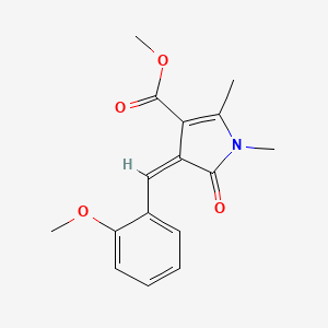 molecular formula C16H17NO4 B5291808 methyl 4-(2-methoxybenzylidene)-1,2-dimethyl-5-oxo-4,5-dihydro-1H-pyrrole-3-carboxylate 