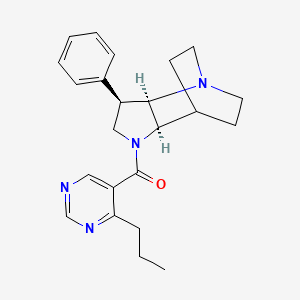 molecular formula C23H28N4O B5291812 (3R*,3aR*,7aR*)-3-phenyl-1-[(4-propylpyrimidin-5-yl)carbonyl]octahydro-4,7-ethanopyrrolo[3,2-b]pyridine 